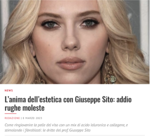 Articolo Novella 2000 anima dell’estetica con Giuseppe Sito addio rughe moleste