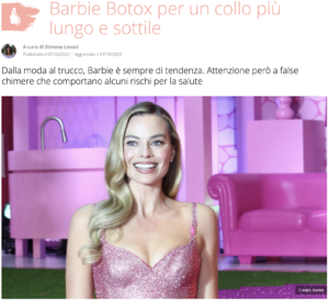 Articolo Silhouette - Barbie Botox per un collo più sottile